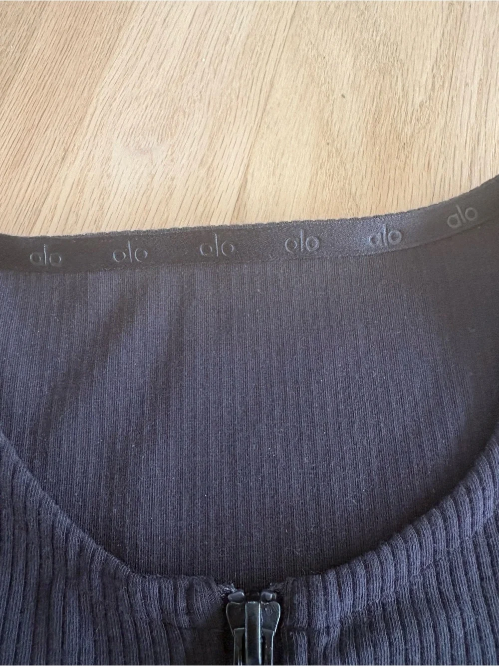 Alo Yoga Black Ribbed Stardust Long Sleeve
